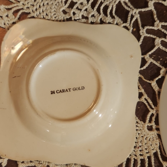 24k gold lined plates set of 3 - Picture 5 of 6